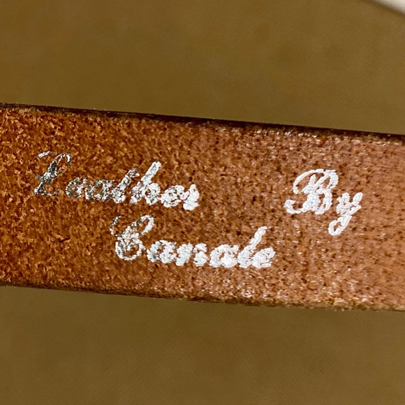 Canale Vintage leather belt brown embossing size S-M - Picture 16 of 17